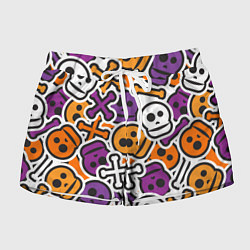 Шорты женские Funny skulls, цвет: 3D-принт