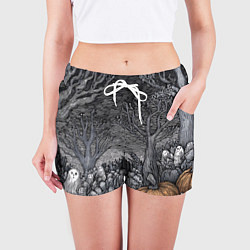 Шорты женские Осенние шалости духов, цвет: 3D-принт — фото 2