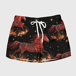Женские шорты Огненные лошади - паттерн
