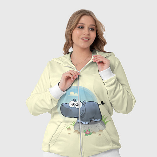 Женский костюм Маленький бегемотик / 3D-Белый – фото 3