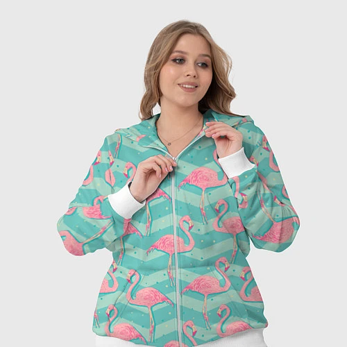 Женский костюм Flamingo Pattern / 3D-Белый – фото 3