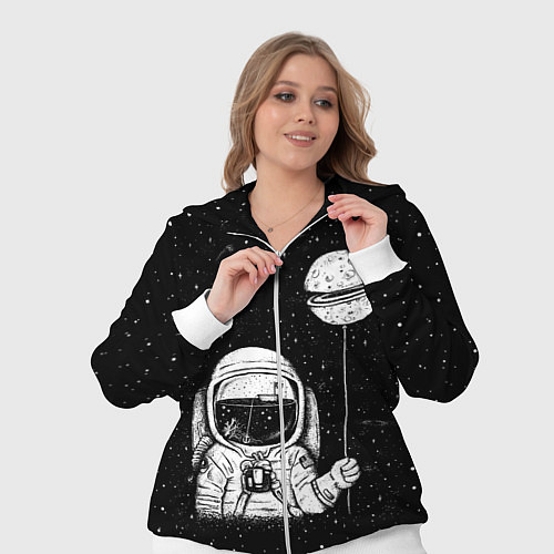 Женский костюм Астронавт с шариком / 3D-Белый – фото 3