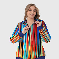 Женский 3D-костюм Colored stripes, цвет: 3D-синий — фото 2