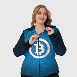 Женский 3D-костюм Bitcoin Blue, цвет: 3D-черный — фото 2