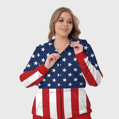 Женский костюм Флаг США / 3D-Красный – фото 3