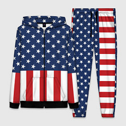Женский 3D-костюм Флаг США, цвет: 3D-черный