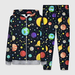 Женский 3D-костюм Солнечная система, цвет: 3D-меланж