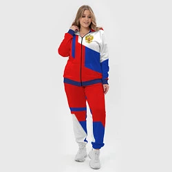 Женский 3D-костюм Russia: Geometry Tricolor, цвет: 3D-синий — фото 2