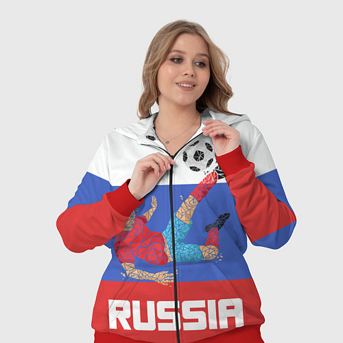 Женский костюм Russia Footballer / 3D-Красный – фото 3