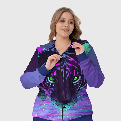 Женский костюм Неоновый тигр / 3D-Синий – фото 3