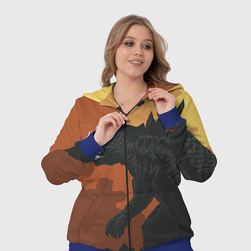 Женский костюм Godzilla: Monster Smoke / 3D-Синий – фото 3