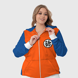 Женский 3D-костюм DBZ: Goku Kanji Emblem, цвет: 3D-белый — фото 2