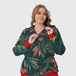 Женский 3D-костюм Зеленые тропики, цвет: 3D-красный — фото 2