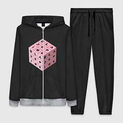 Женский 3D-костюм Black Pink Cube, цвет: 3D-меланж