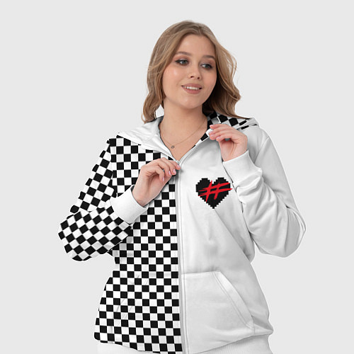 Женский костюм ФРЕНДЗОНА: Шахматы / 3D-Белый – фото 3