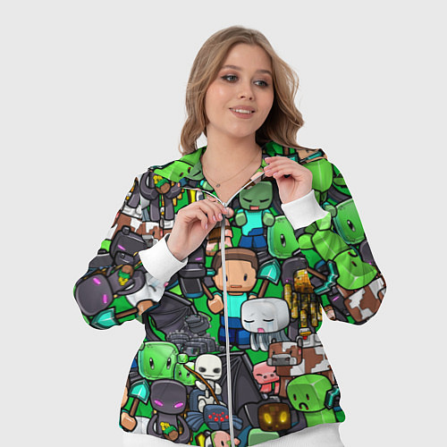 Женский костюм Жители Майнкрафт / 3D-Белый – фото 3