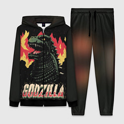 Женский 3D-костюм Flame Godzilla, цвет: 3D-черный