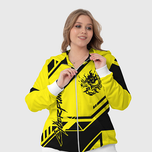 Женский костюм Cyberpunk 2077: Yellow Samurai / 3D-Белый – фото 3