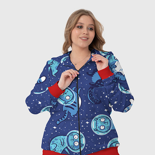 Женский костюм Кот Космонавт / 3D-Красный – фото 3