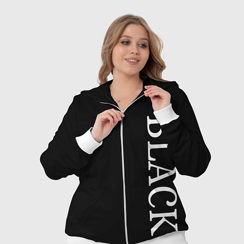 Женский костюм Чёрная футболка с текстом / 3D-Белый – фото 3