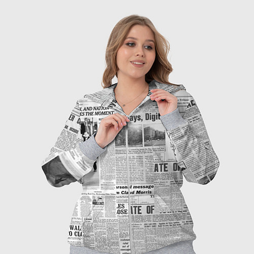 Женский костюм Газета Newspaper / 3D-Меланж – фото 3