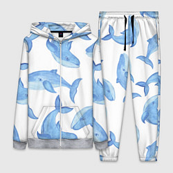 Женский 3D-костюм Косяк китов, цвет: 3D-меланж
