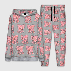 Женский костюм РОЗОВЫЕ СЛОНИКИ ПАТТЕРН