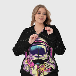 Женский 3D-костюм Пицца, пончик и космос, цвет: 3D-черный — фото 2