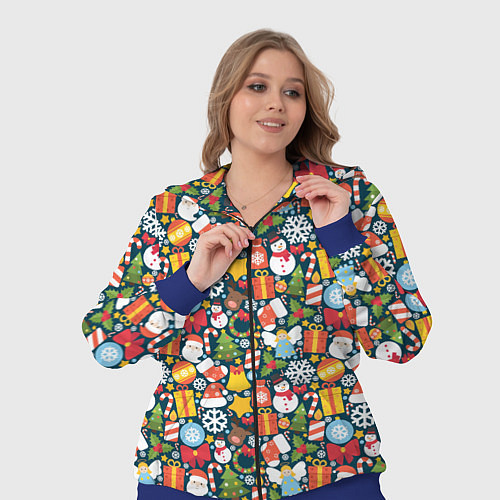 Женский костюм Новый Год / 3D-Синий – фото 3