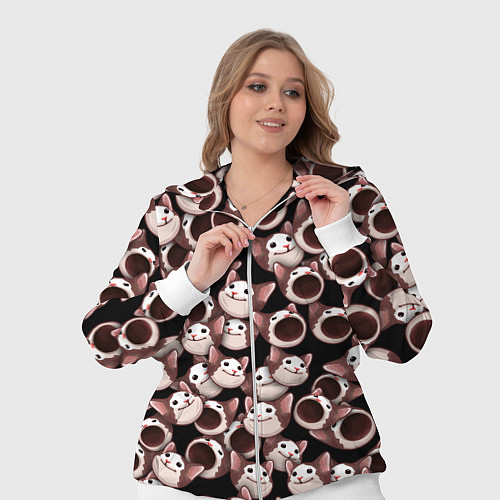 Женский костюм Popping cats / 3D-Белый – фото 3