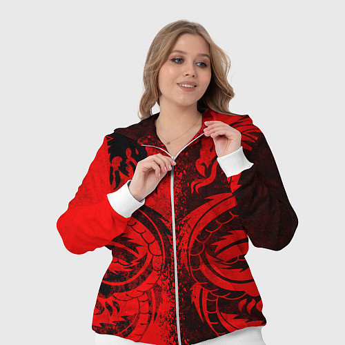 Женский костюм BLACK RED DRAGONS TATOO / 3D-Белый – фото 3