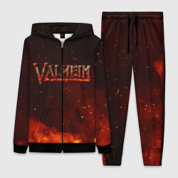 Женский 3D-костюм Valheim огненный лого, цвет: 3D-черный