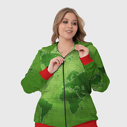 Женский 3D-костюм Карта мира, цвет: 3D-красный — фото 2