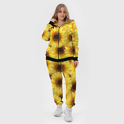 Женский 3D-костюм Подсолнухи в поле, цвет: 3D-черный — фото 2