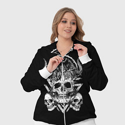 Женский 3D-костюм Черепа и Вороны Skulls Raven, цвет: 3D-белый — фото 2