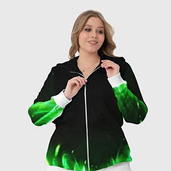 Женский 3D-костюм Зеленый огонь, цвет: 3D-белый — фото 2