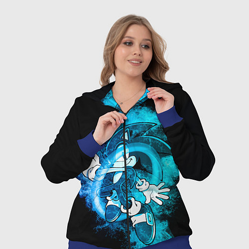 Женский костюм Соник сквозь кольцо / 3D-Синий – фото 3