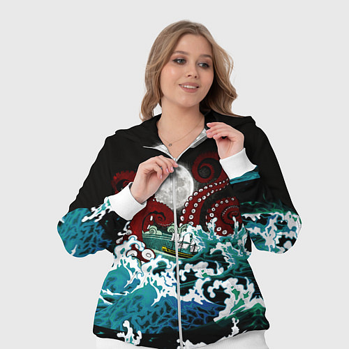 Женский костюм Корабль на Волнах Кракен / 3D-Белый – фото 3