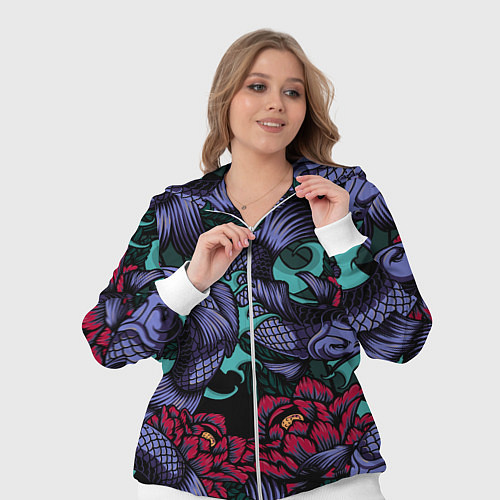 Женский костюм Японские карпы / 3D-Белый – фото 3