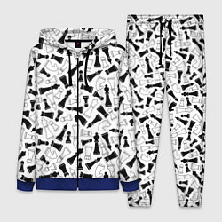 Женский 3D-костюм Шахматы, цвет: 3D-синий