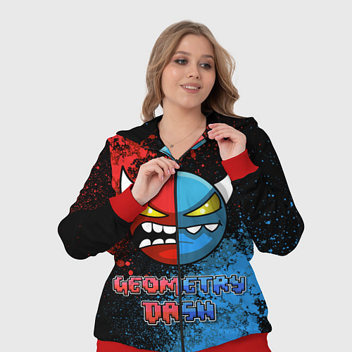 Женский костюм Geometry Dash Red Blue / 3D-Красный – фото 3