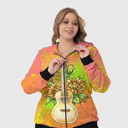 Женский 3D-костюм Гитара и подсолнухи, цвет: 3D-черный — фото 2