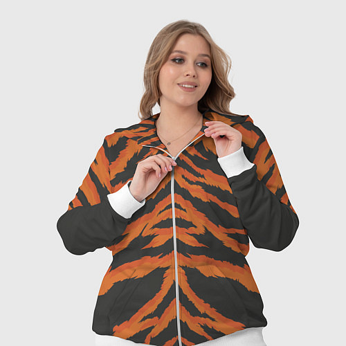 Женский костюм Шкура тигра оранжевая / 3D-Белый – фото 3