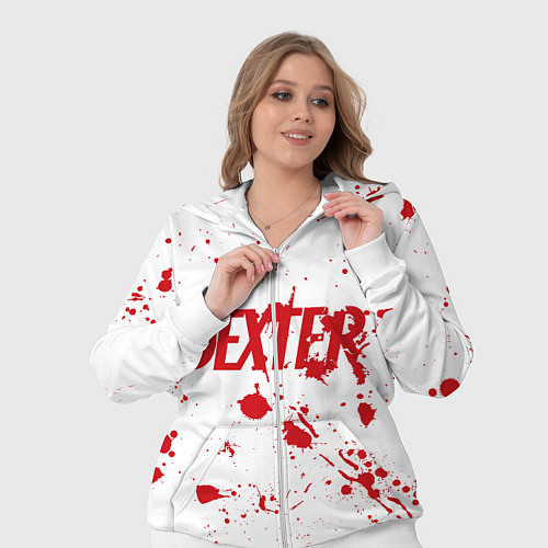 Женский костюм Dexter logo Декстер брызги крови / 3D-Белый – фото 3