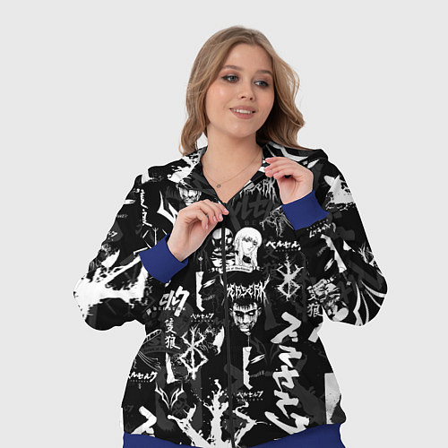 Женский костюм BERSERK SYMBOL LOGO БЕРСЕРК СИМВОЛИКА ПАТТЕРН / 3D-Синий – фото 3