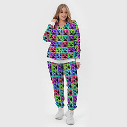Женский 3D-костюм МАЙНКРАФТ MINECRAFT ЦВЕТНЫЕ КРИПЕРЫ, цвет: 3D-белый — фото 2