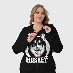 Женский 3D-костюм Собака Хаски Husky, цвет: 3D-черный — фото 2