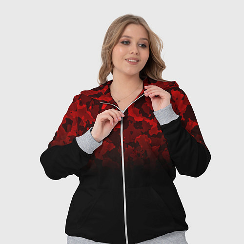 Женский костюм BLACK RED CAMO RED MILLITARY / 3D-Меланж – фото 3