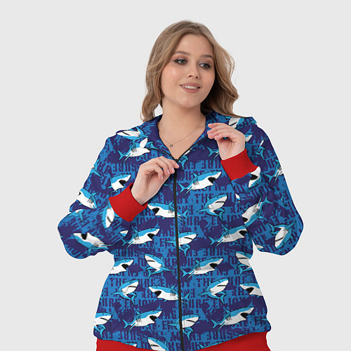 Женский костюм Акулы SURF / 3D-Красный – фото 3