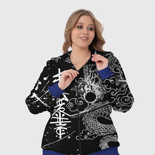 Женский костюм БЕЛЫЙ ДРАКОН ЯПОНИЯ WHITE DRAGON / 3D-Синий – фото 3